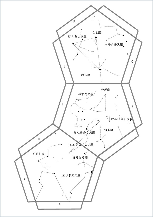 型紙2(正十二面体の星図)のプレビュー