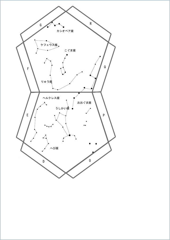 型紙4(正十二面体の星図)のプレビュー